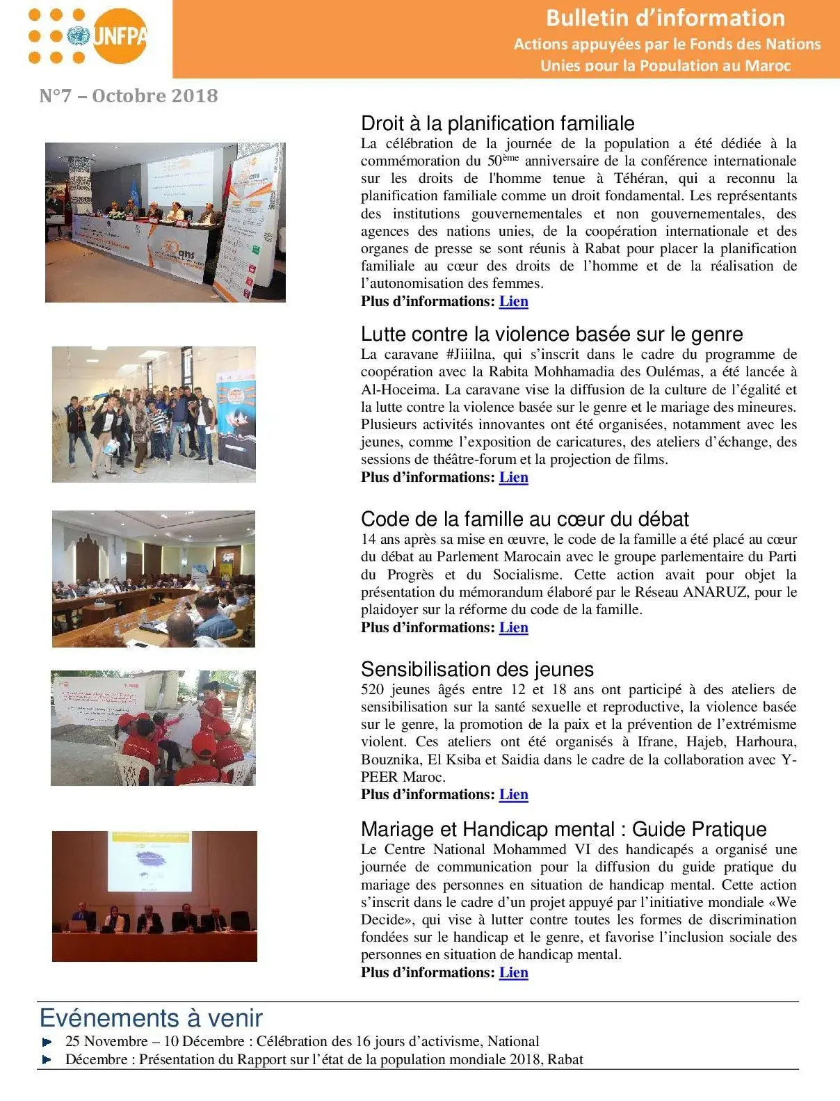 7ème édition du bulletin d'information de l'UNFPA au Maroc