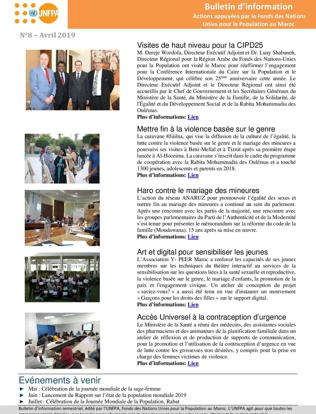 8ème édition du bulletin d'information de l'UNFPA au Maroc