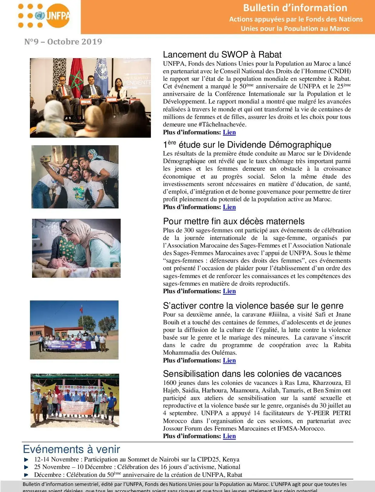 9ème édition du bulletin d'information de l'UNFPA au Maroc