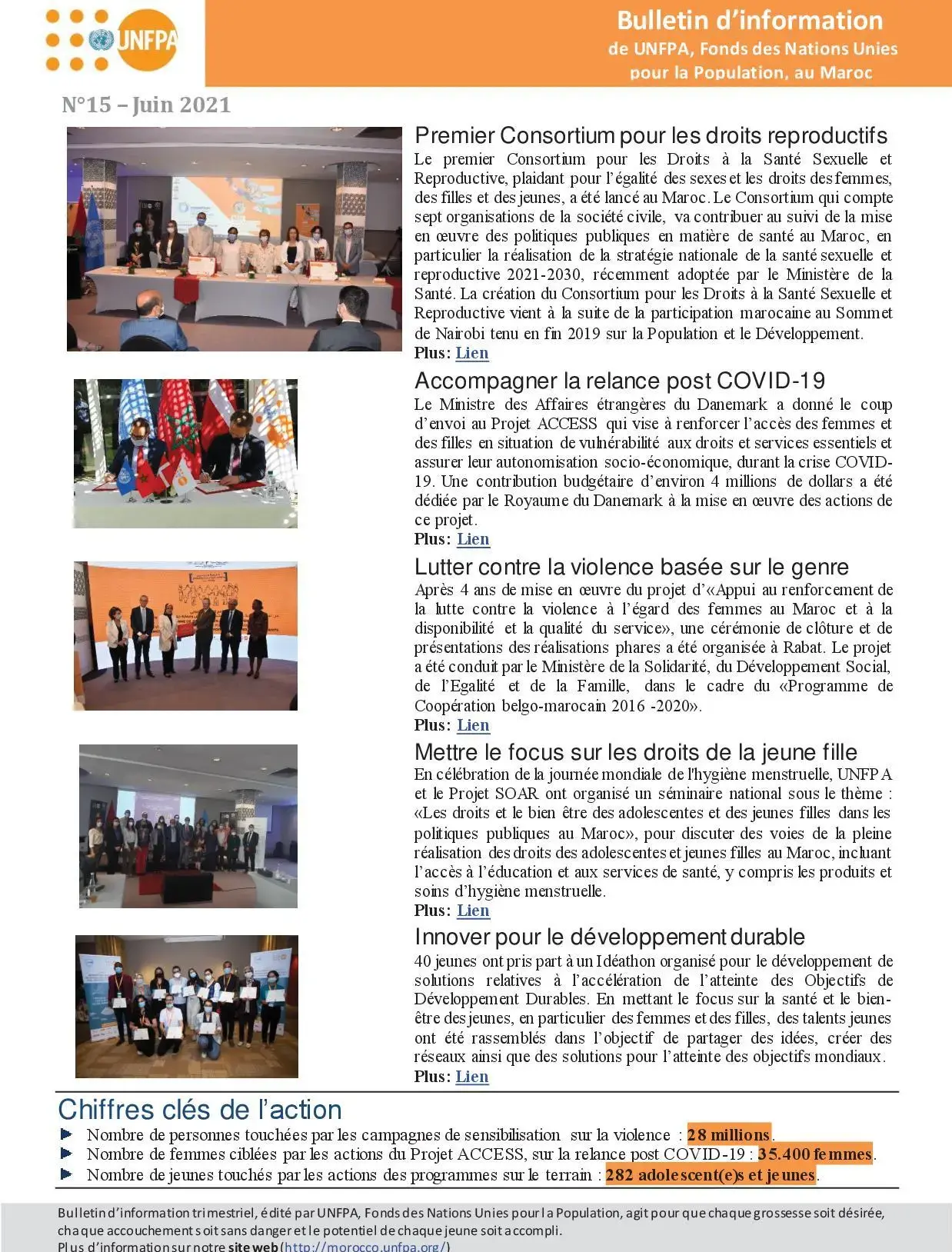 15ème édition du bulletin d'information de UNFPA au Maroc