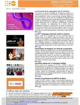 21ème édition du bulletin d'information de UNFPA au Maroc