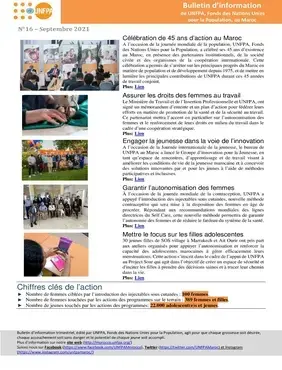 16ème édition du bulletin d'information de UNFPA au Maroc